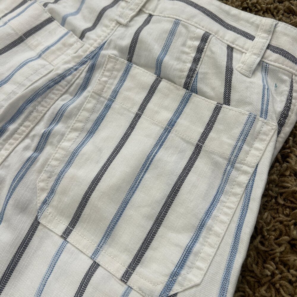 MADEWELL Slim Emmett Wide-Leg Crop Pants in Montpellier Stripe in Women's Sz 24 - Picture 5 of 9